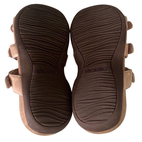Vionic Misa Rose Gold Triple Adjustable Slip On Sandals Size 7 - Picture 6 of 11